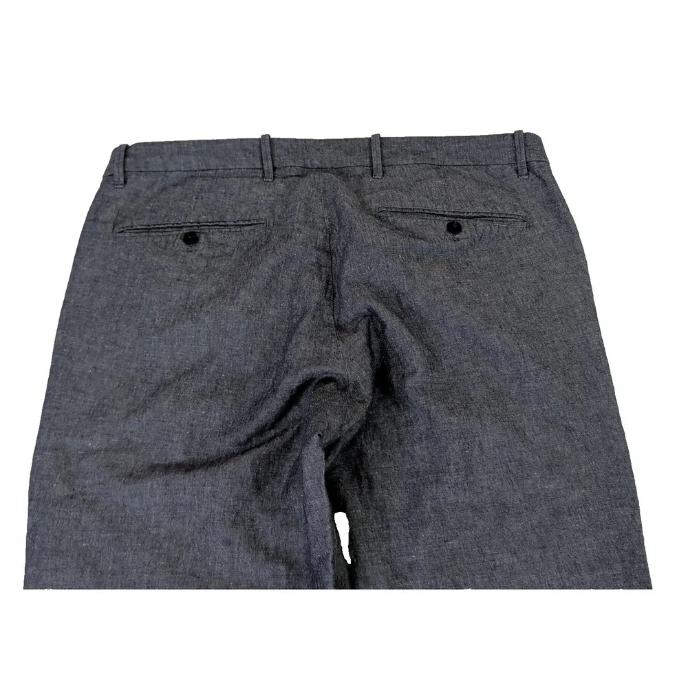 Gap Slim Fit Linen Blend‎ Pants Mens 36x32 Blue Chino Preppy Lightweight Beach